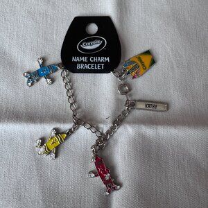 New, Never Worn Crayola Factory Charm Bracelet w/3 Crayons & Box of Crayons